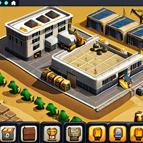**

A bustling military base in a mobile game. Focus on efficient layout, with construction workers actively upgrading buildings (Command Center, Barracks, resource generators). Visual cues highlight resource icons (gold, oil, food) and their production rates. A UI element shows a builder's queue with planned upgrades. Emphasize strategic planning and time management in base development. Style: Clean, bright mobile game interface with realistic building textures.

**