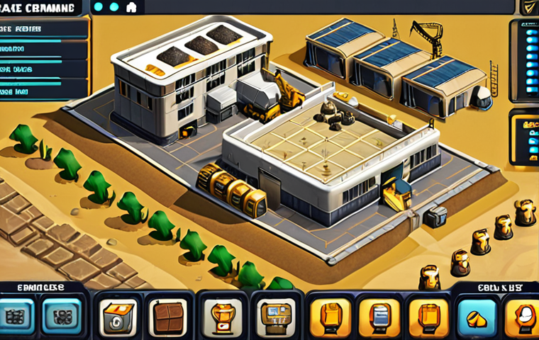**
A bustling military base in a mobile game. Focus on efficient layout, with construction workers actively upgrading buildings (Command Center, Barracks, resource generators). Visual cues highlight resource icons (gold, oil, food) and their production rates. A UI element shows a builder's queue with planned upgrades. Emphasize strategic planning and time management in base development. Style: Clean, bright mobile game interface with realistic building textures.
**